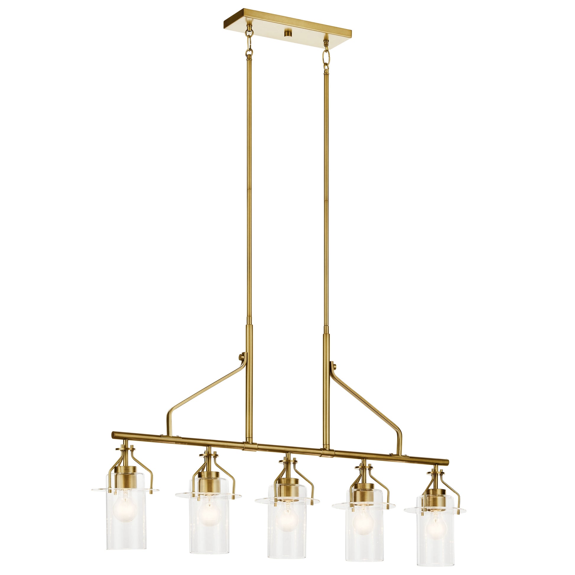 Kichler Everett 5 -Light Gold Industrial For Use in Bedrooms, Dining Rooms, Foyers, Kitchens, Living Rooms Chandelier 5271890