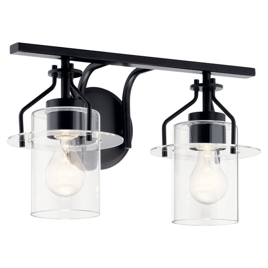 Kichler Everett 16-in 2 -Light Black Industrial Vanity light 5271863