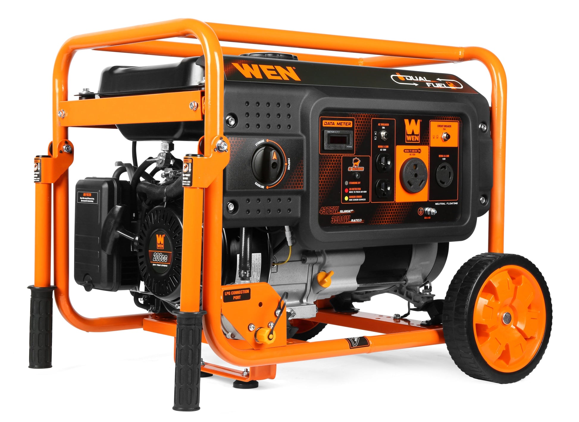 WEN 4375/3500-Watt Dual Fuel Portable Generator with CO Sensor DF430X
