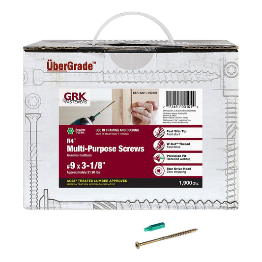 GRK #9 x 3-1/8-in Double-barrier R4 Exterior Wood Screws (1900-Per Box) 105