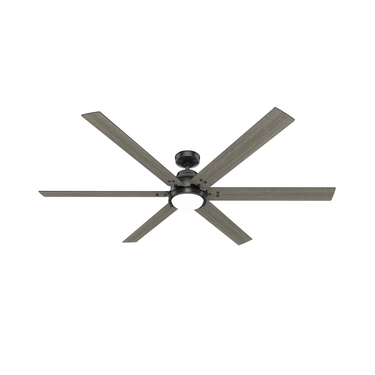 Hunter Gravity SIMPLEconnect 72-in Integrated LED Smart Matte Black with Dark Gray Oak Blades Ceiling Fan With Light - Remote Included ( 6 -Blade ) 5281427