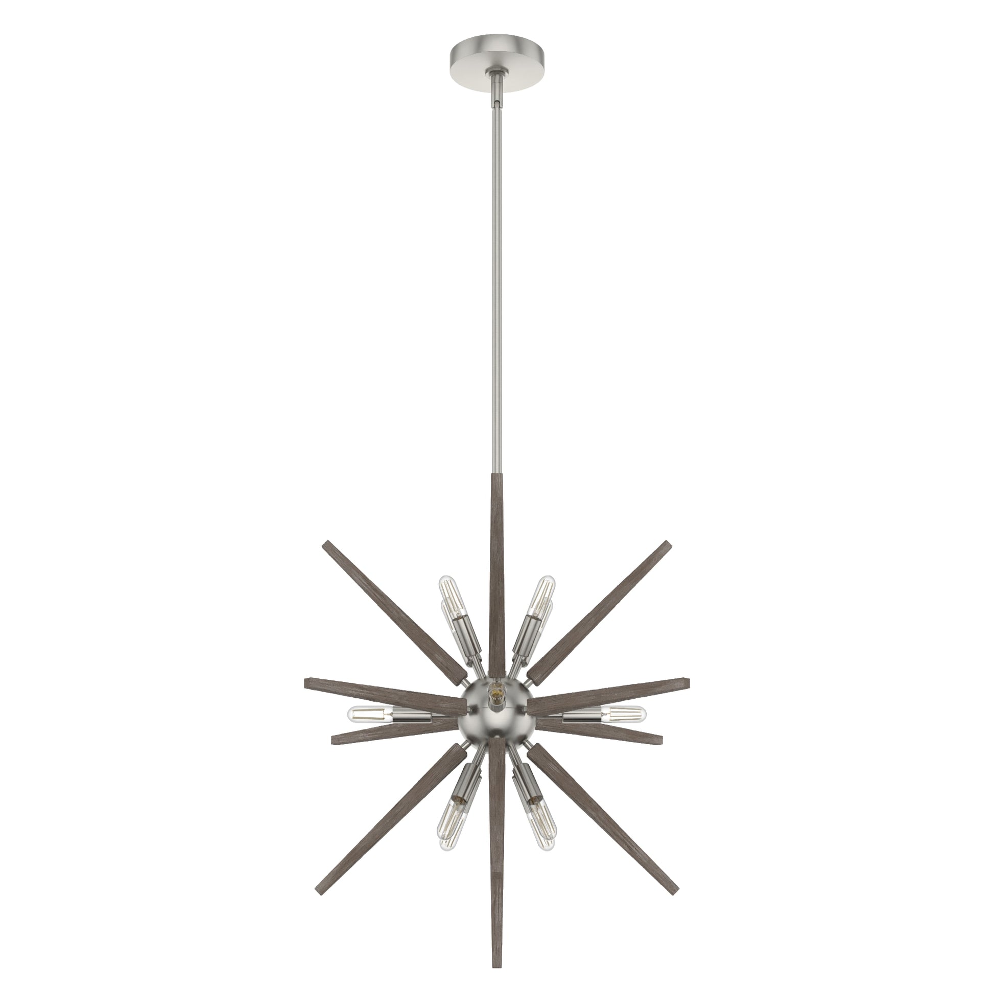Hunter Jupiter Star 12 -Light Brushed Nickel Mid-century Sputnik Large Hanging Kitchen island light 5281659
