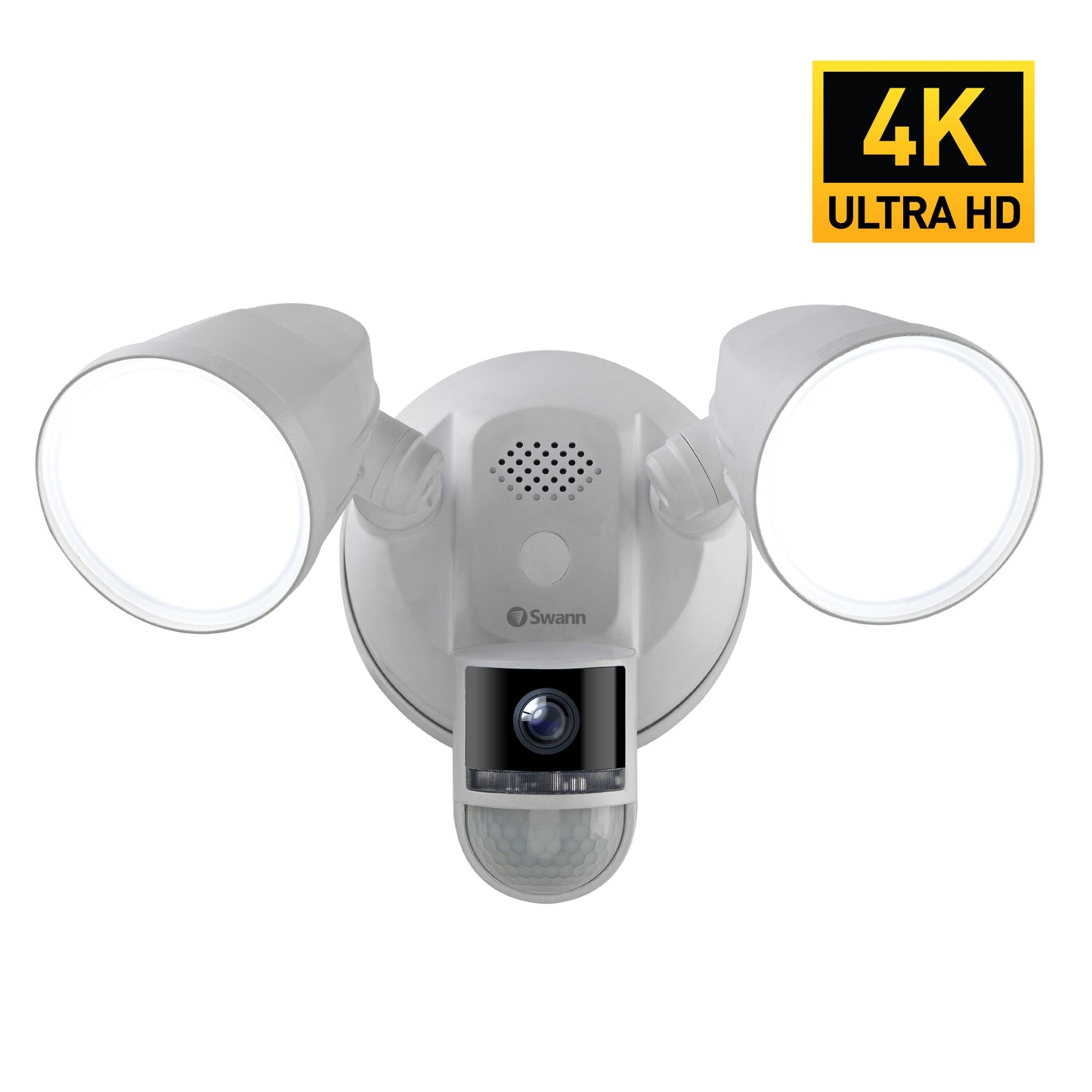 Swann 4K Floodlight Security Camera Outdoor 1-Camera Hardwired FloodlightMicro Sd (Included) Security Camera System SWIFI-4KFLOCAM-US