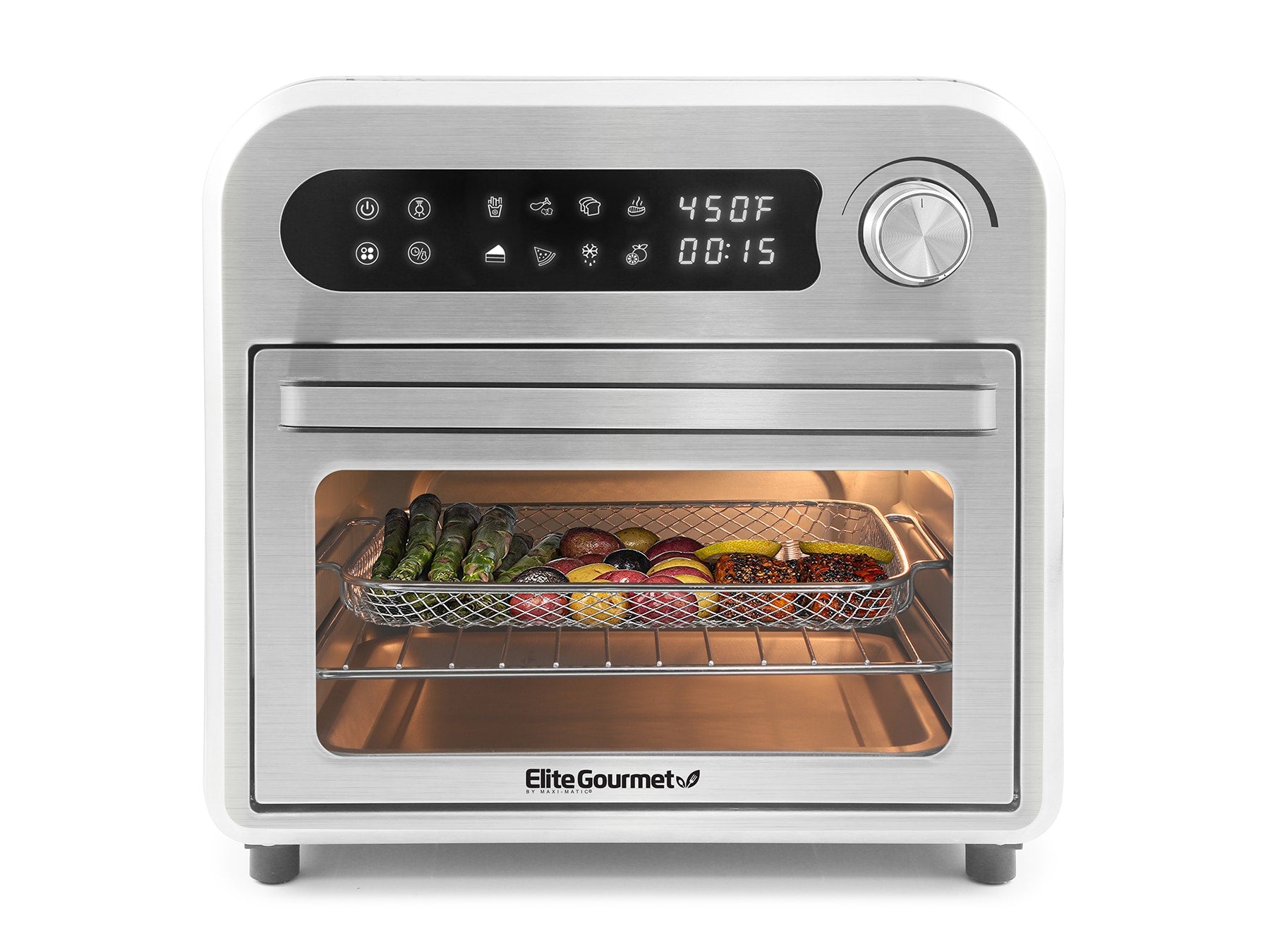 Elite 5.3-Quart Silver Programmable Air Fryer EAF1010D