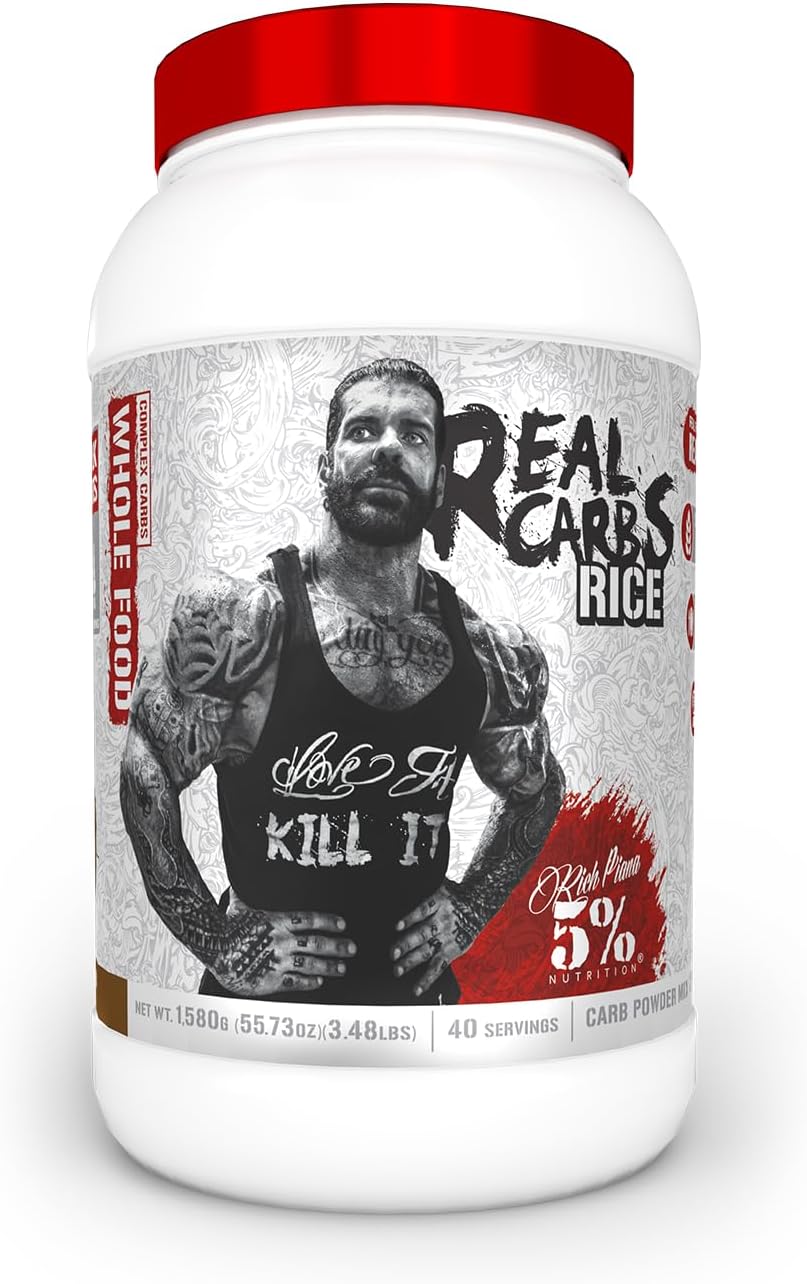 5% Nutrition Rich Piana Real Carbs Rice with Real Food Complex Carbohydrates, Long-Lasting Low Glycemic Energy for Pre-Workout\/Post-Workout Recovery Meal, 3.5 lb, 40 Servings (Cocoa Heaven)