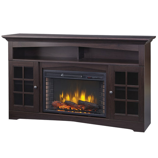 Muskoka 59-in W Espresso TV Stand with Fan-forced Electric Fireplace 370-196-48-KIT