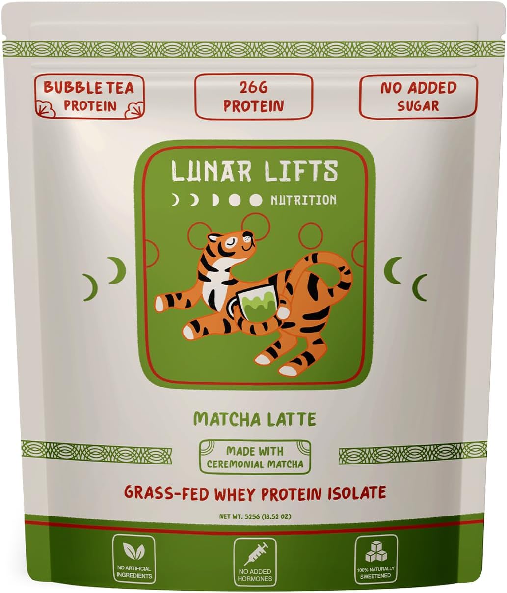 Matcha Latte - Boba Tea Protein Powder | 26g Whey Protein Isolate Matcha Powder | Ceremonial-Grade Matcha Bubble Tea Protein Powder | No Added Sugar & Artificial Ingredients