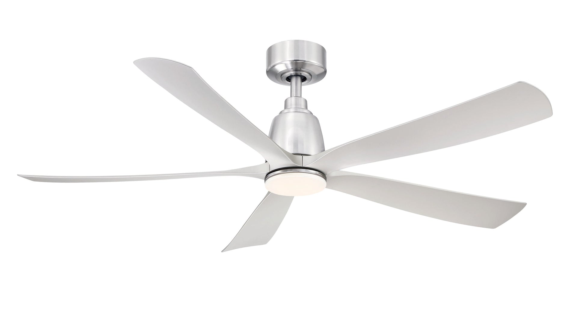 Fanimation Kute5 52-in Brushed Nickel Color-changing Integrated LED Indoor/Outdoor Smart Ceiling Fan with Light and Remote (5-Blade) FPD5534BN-LK