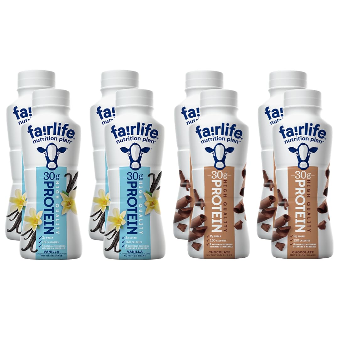 Fairlife Nutrition Plan High Protein Shake Variety Pack Sampler - Chocolate & Vanilla - 11.5 Fl Oz (8 Pack)