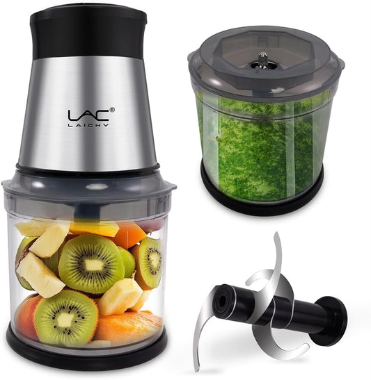 Mini Small Food Processor 4 Cup,Meat Grinder with 2 Bowls,Electric Food Chopper,Powerful Motor 2 Speed & 4 Blades for Baby Food,Meat,Onion,Vegetables,Fruits