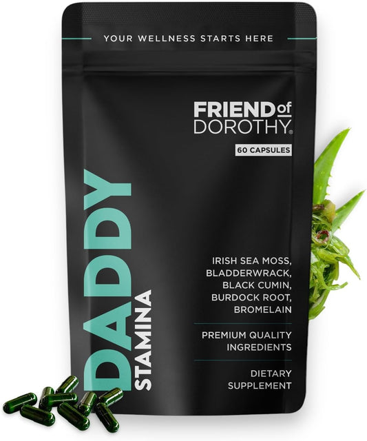 Daddy Stamina Sea Moss Capsules - Pure Seaweed Supplement for Energy and Skin Health, Ultimate Anti-Aging Natural Supplement for Men