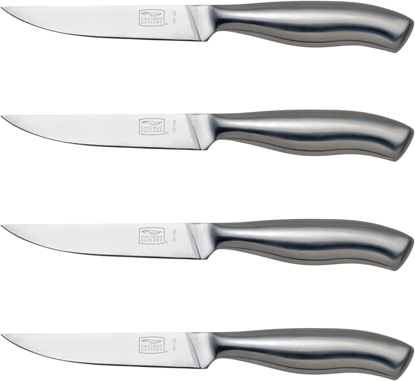 Chicago Cutlery Insignia Steel 4-Piece Steak Knives, 4.5" Stainless Steel Blades for Effortless Cutting, For Home Kitchen and Professional Use