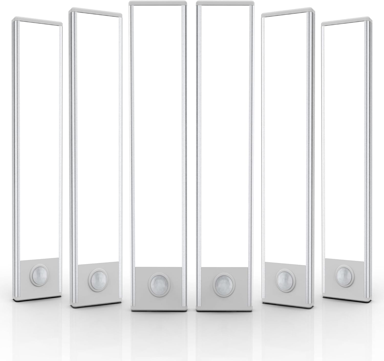 6 Pack Under Cabinet Lighting Wireless, 32 LED Rechargeable Battery Motion Sensor Light Indoor, Stick On Magnetic Closet Lights, Under Counter Lights for Kitchen, Stairs, White 8 in