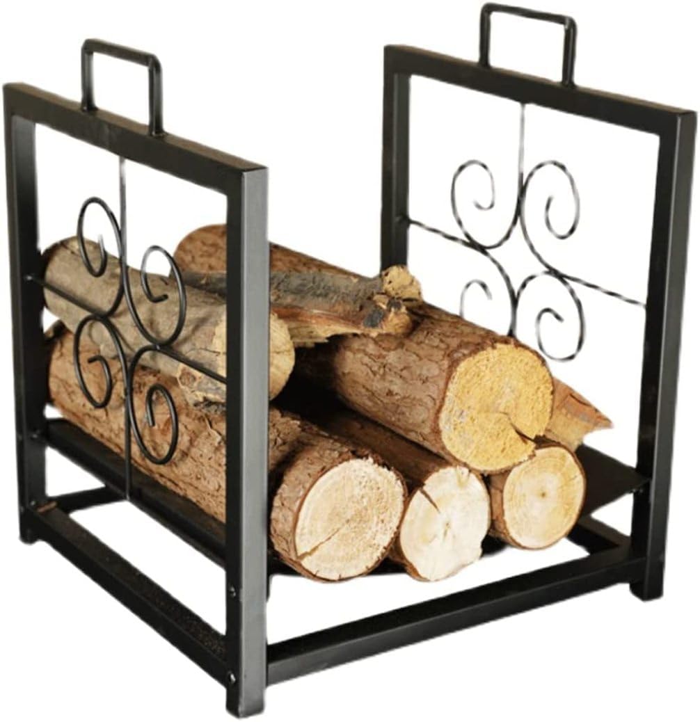 Firewood Log Rack Storage,Log Store Indoors, Firewood Holder Firewood Rack Heavy Duty Outdoor Firewood Holder Log Rack Wrought Iron Firewood Rack Indoor Decorative Wood L
