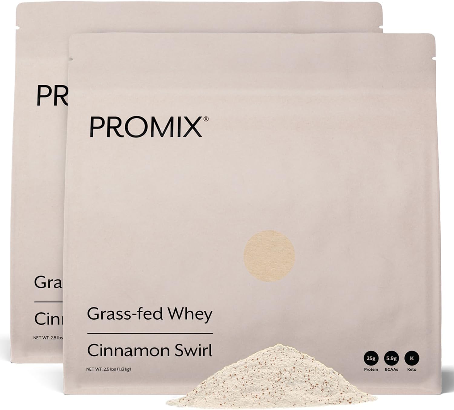 ProMix Nutrition Whey Protein Powder, Cinnamon Swirl - 5lb Bulk - Grass-Fed & 100% All Natural - Gluten-Free & Keto-Friendly