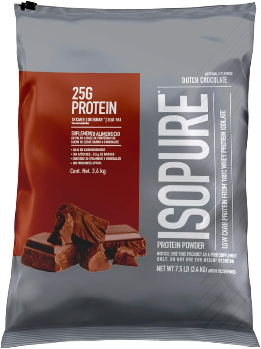 Nature's Best Isopure Low Carb Whey Protein Isolate Dutch Chocolate-7.5 lb Powder