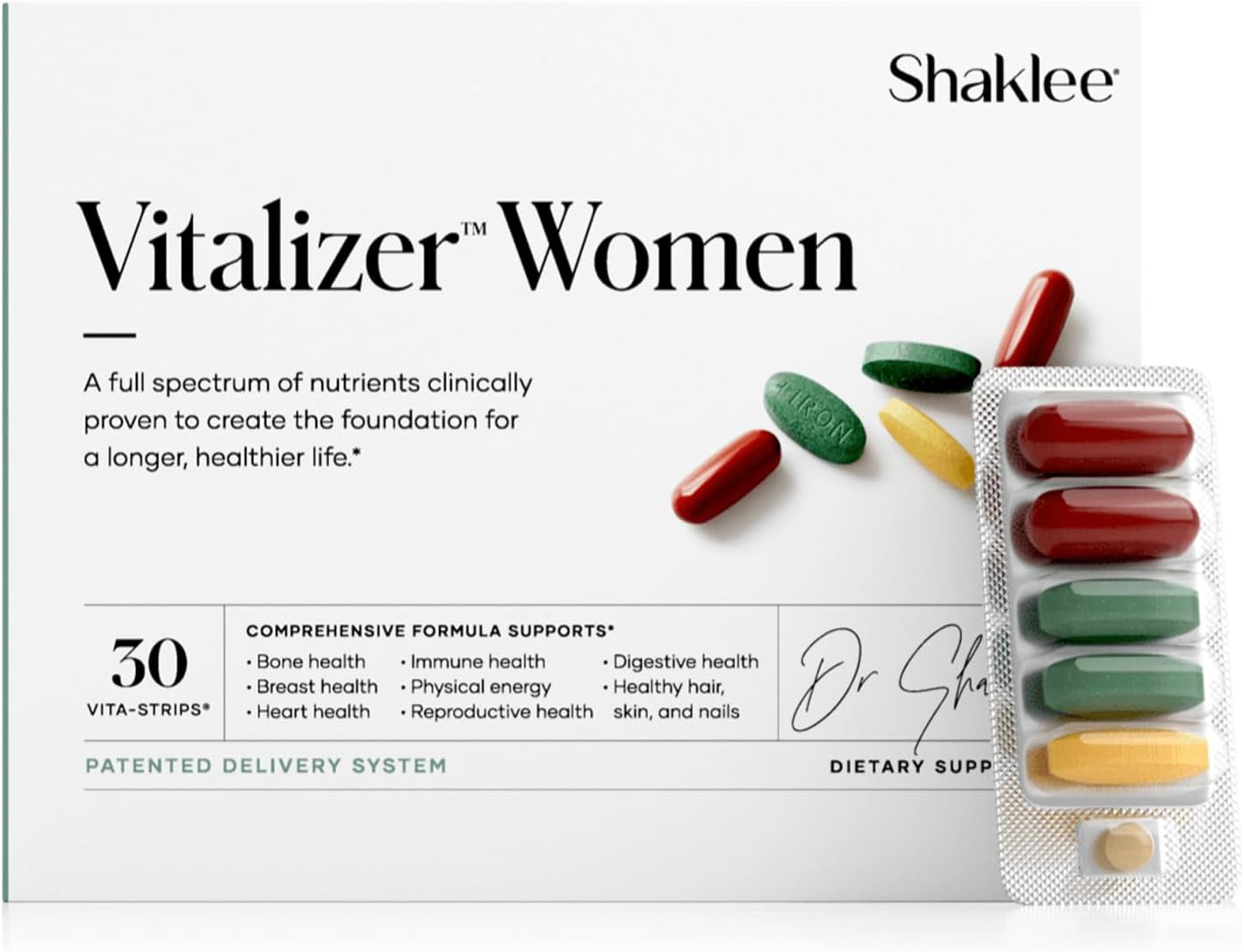 Shaklee -Vitalizer Women - Advanced Nutrition - Prenatal\/Postnatal Multivitamin with Omega-3, Probiotics, and More - Supports Heart, Joint, Immune, Bone, Digestive, and Energy - 30 Vita-Strips®