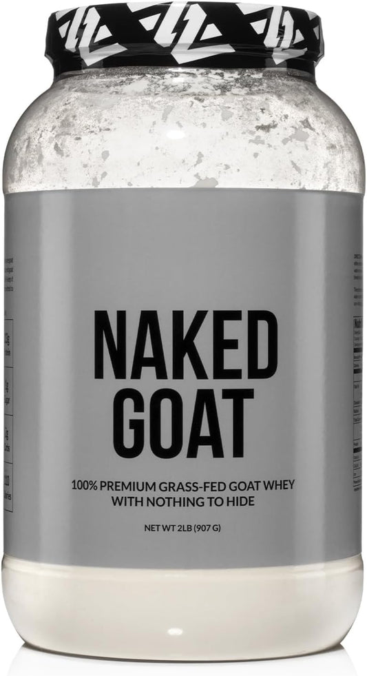 NAKED Goat - Pasture Fed Goat Whey Protein Powder from Small-Herd Wisconsin Dairies, 2Lb Bulk, GMO Free, Soy Free. Easy to Digest - All Natural - 23 Grams of Protein - 30 Servings