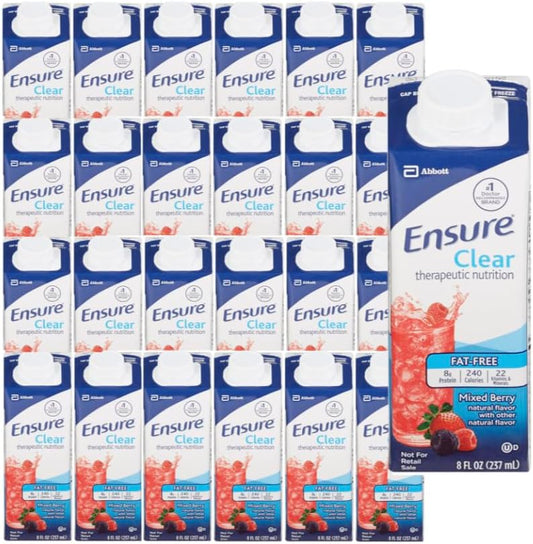 Ensure Clear Mixed Berry, 8 Ounce, New Recloseable Carton - Case of 24