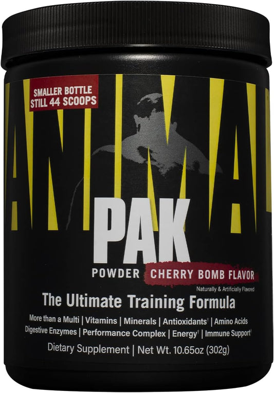 Animal Pak \u2013 Convenient All-in-One Vitamin & Supplement Powder \u2013 Zinc, Vitamins C, B, D, Amino Acids and More \u2013 Sports Nutrition Performance Multivitamin for Women & Men \u2013 44 Scoops, Cherry Bomb