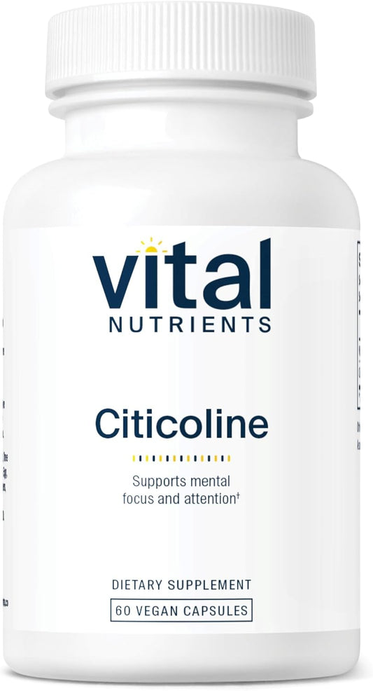 Vital Nutrients - Citicoline - Mental Focus and Attention - 60 Vegetarian Capsules per Bottle - 250 mg