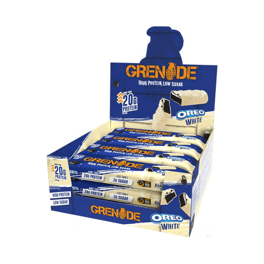 Grenade High Protein, Low Sugar Bar, 12 x 60g - Oreo White