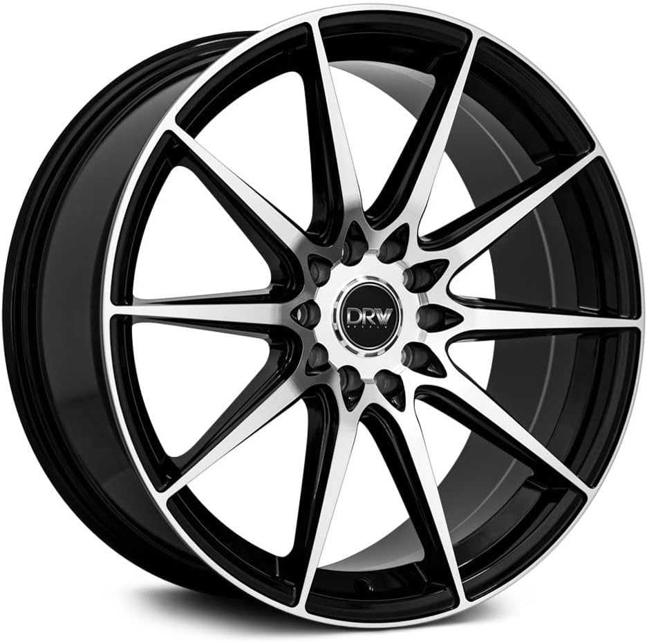 DRW D19 Custom Wheel - 18x8, 38 Offset, 5x100 Bolt Pattern, 73.1mm Hub - Black with Machined Face Rim