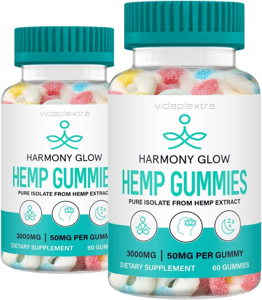 Harmony Glow Gummies - Harmony Glow Hemp Gummies (2 Pack, 120 Gummies)