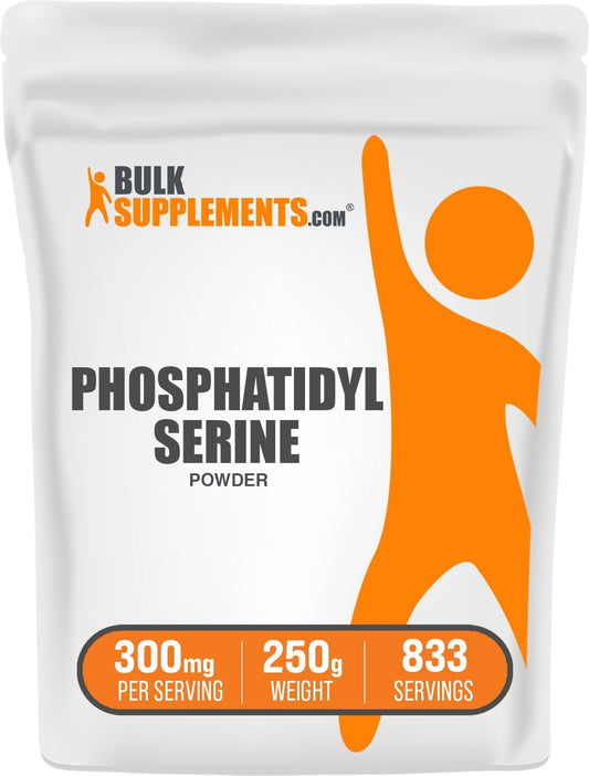 BulkSupplements.com Phosphatidylserine Powder - Phosphatidylserine Supplement, Sourced from Soy Beans - 300mg per Serving (60mg of Phosphatidylserine), 250g (8.8 oz) (Pack of 1)