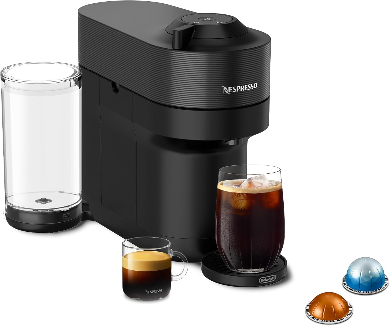 Nespresso Vertuo Pop+ Coffee and Espresso Machine by De'Longhi, Liquorice Black