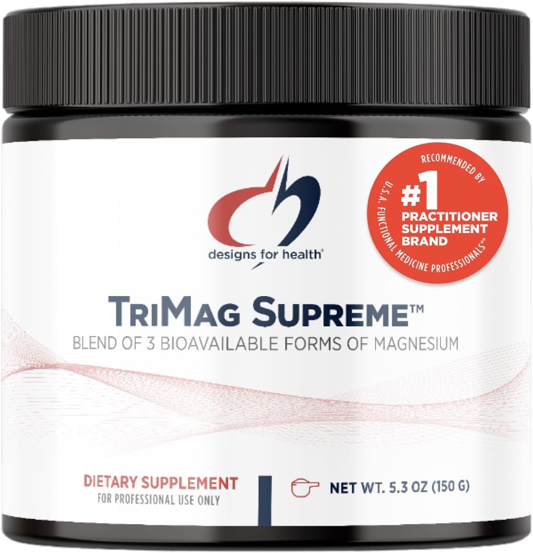 Designs for Health TriMag Supreme Powder - 300mg Triple Magnesium Drink - May Support Heart Health & Energy - Magnesium Orotate, Glycerophosphate + Bisglycinate Chelate (30 Servings / 150g)