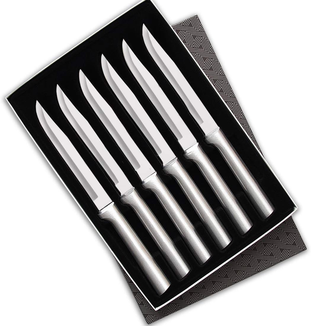 Rada Cutlery Utility Steak Knives Gift Set \u2013 Stainless Steel Blades With Aluminum Handles, Set of 6