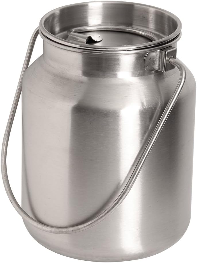 Lindy's Stainless Steel Seamless 1-Gallon Milk Jug, Milk Can, Milk Pail, Anti-Leak Liquid Storage Container with Tight Lid and Long Swivel Handle