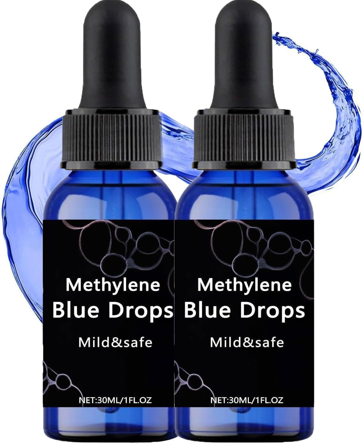 2 Pcs Healthletic Methylene Blue Drops, Ultimate Methylene Blue 1%, High-Purity Liquid Supplement for Cellular Energy, Energy, Focus, Anti-Aging & Metabolism Support