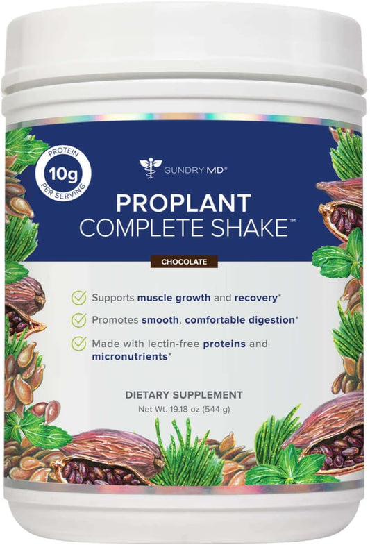 Gundry MD® Pro Plant Complete Shake™ High-Fiber Plant Protein Blend, 20 Servings (Chocolate)