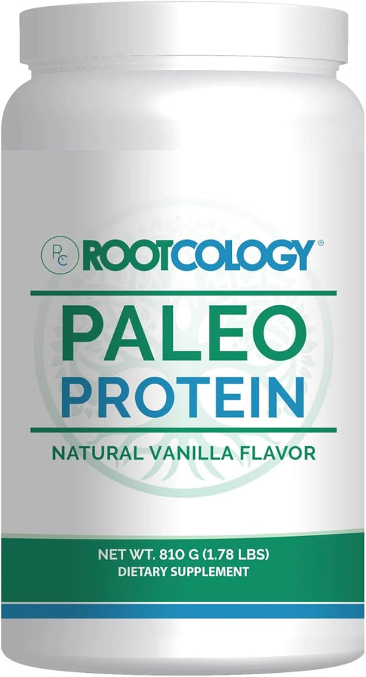 Rootcology by Dr. Izabella Wentz | Paleo Protein | Hydrolyzed Beef Protein Powder 21g Protein per Serving with MCT & Stevia | Dairy-Free and Soy-Free | Natural Vanilla Flavor | 885g \/ 30 Servings