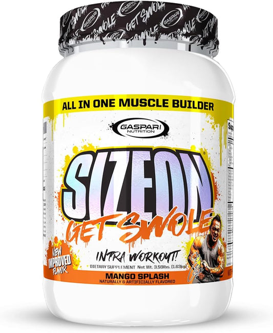 Gaspari Nutrition SizeOn, The Ultimate Hybrid Intra-Workout Amino Acid & Creatine Formula, Increased Muscle Volume & Muscle Recovery (3.59 Pounds, Mango Splash)