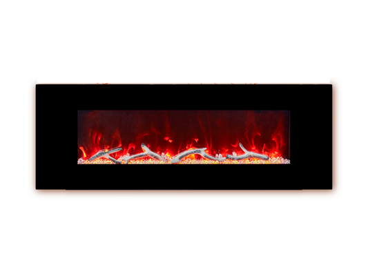 Mondawe 50-in W Black Fan-forced Electric Fireplace WF-ZHX-BS-50