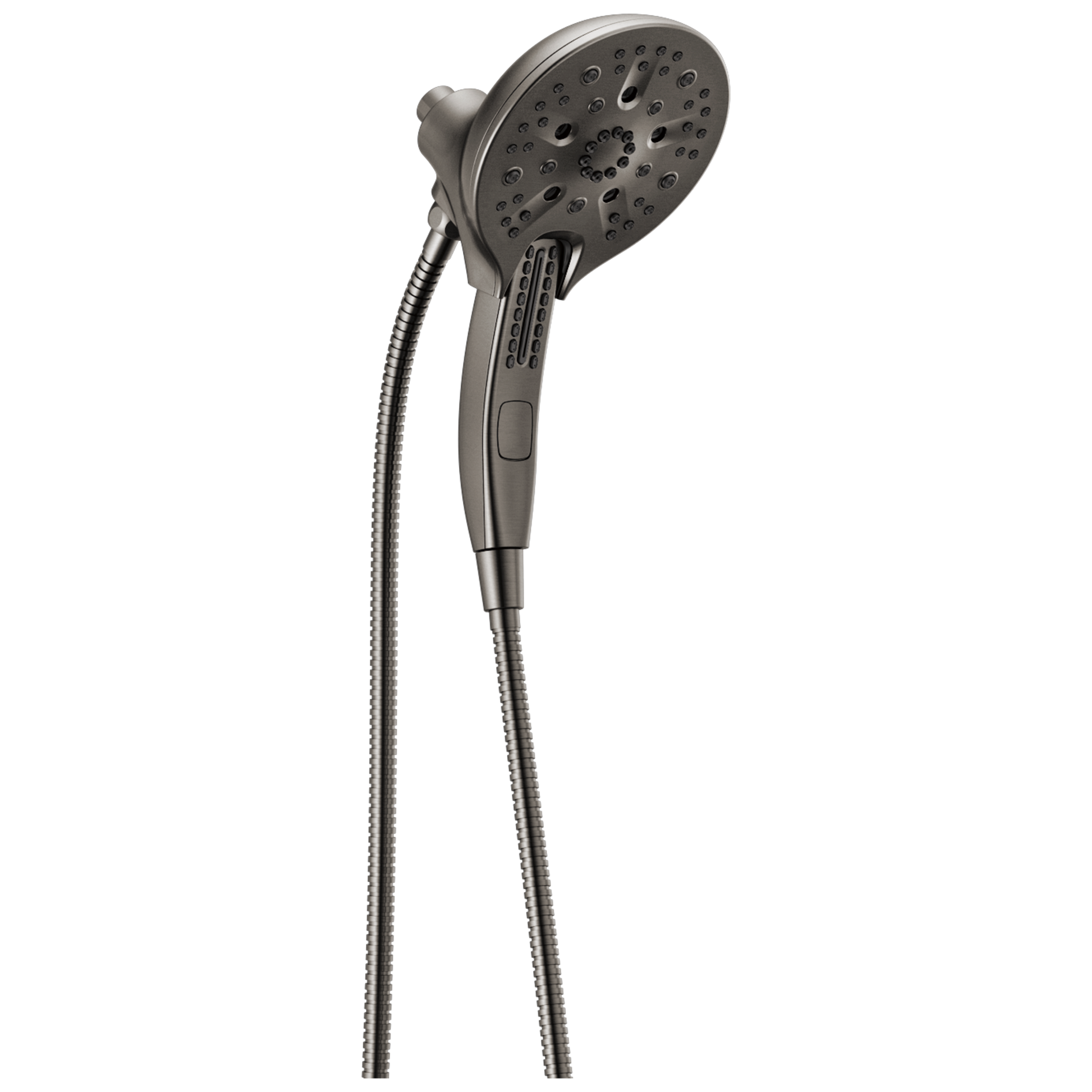 Delta Universal Showering Components 3.0 -Spray Lumicoat Black Stainless 6.0625-in Round Dual/Combo High Pressure Shower Head 2.5 GPM