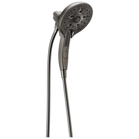 Delta Universal Showering Components 3.0 -Spray Lumicoat Black Stainless 6.0625-in Round Dual/Combo High Pressure Shower Head 2.5 GPM