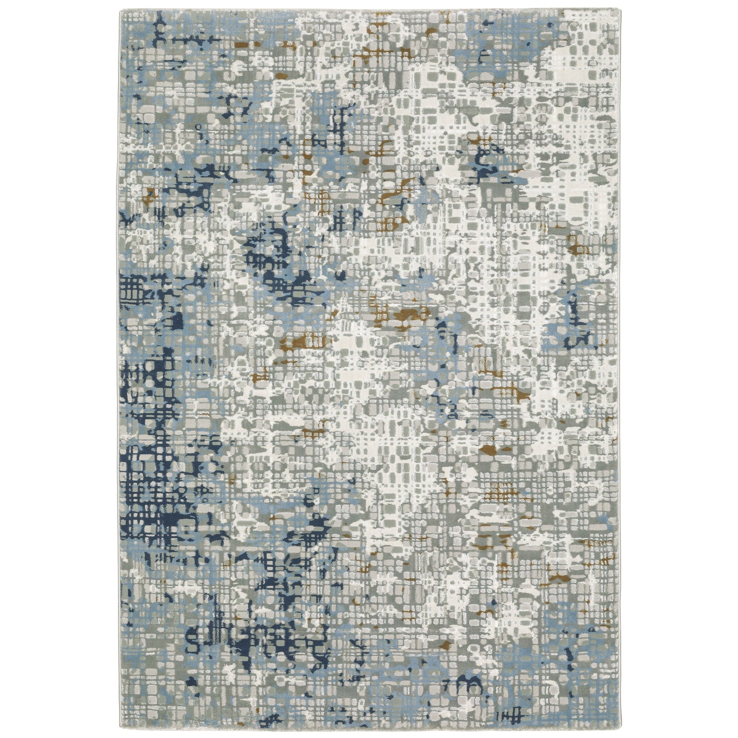 Archer Lane Calypso 6 x 9 (ft) Loomed Blue Rectangular Indoor Abstract Bohemian/Eclectic Pet Friendly Area rug