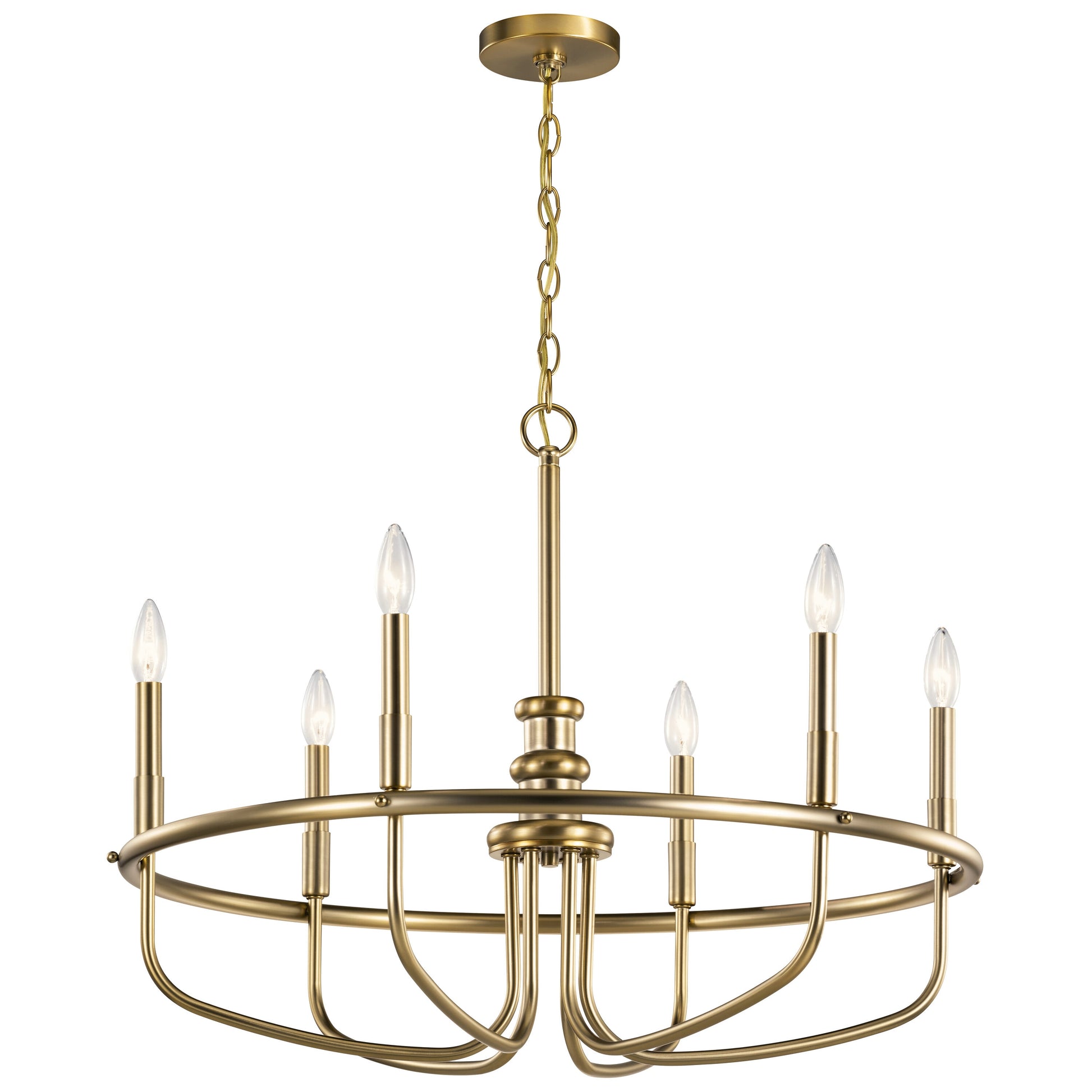 Kichler Capitol Hill 6 -Light Gold Traditional For Use in Bedrooms, Dining Rooms, Foyers, Kitchens, Living Rooms Chandelier 2479404