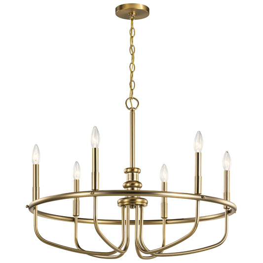 Kichler Capitol Hill 6 -Light Gold Traditional For Use in Bedrooms, Dining Rooms, Foyers, Kitchens, Living Rooms Chandelier 2479404