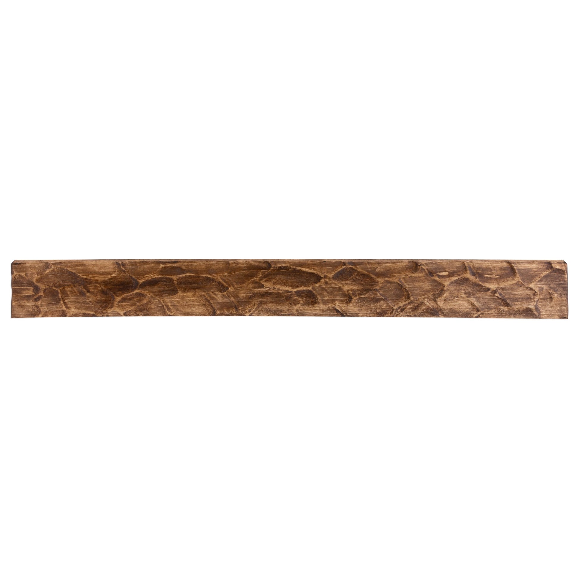 Dogberry 48-in W x 5.5-in H x 6.25-in D Aged Oak Poplar Hollow Rough Hewn Fireplace Mantel MHEWN4862AGOKNONE