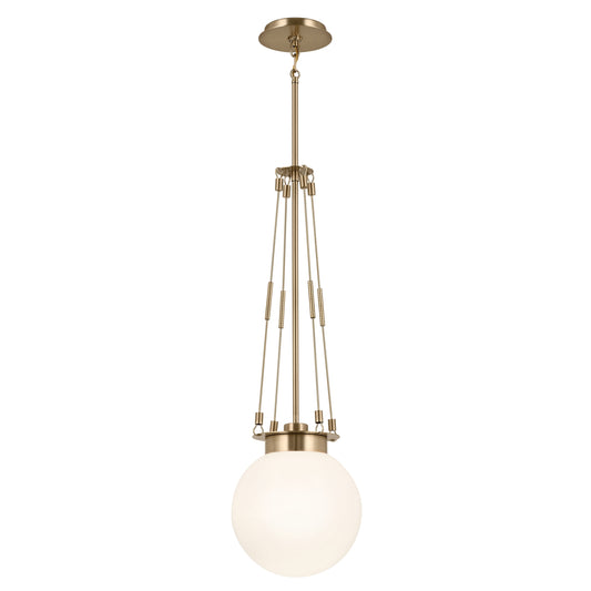 Kichler Albers 1 -Light Champagne Bronze Modern/contemporary Opal glass Globe Large Hanging Pendant light 5384718