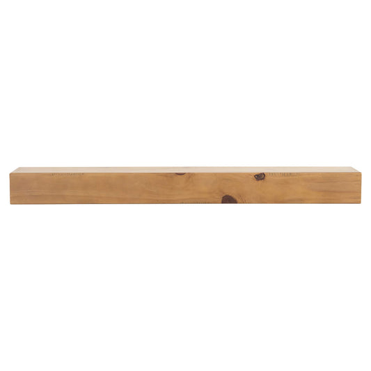 Mantels Direct 72-in W x 5.5-in H x 9-in D Golden Pecan Pine Hollow Rustic Fireplace Mantel DAKOTA-72-GLDPCN
