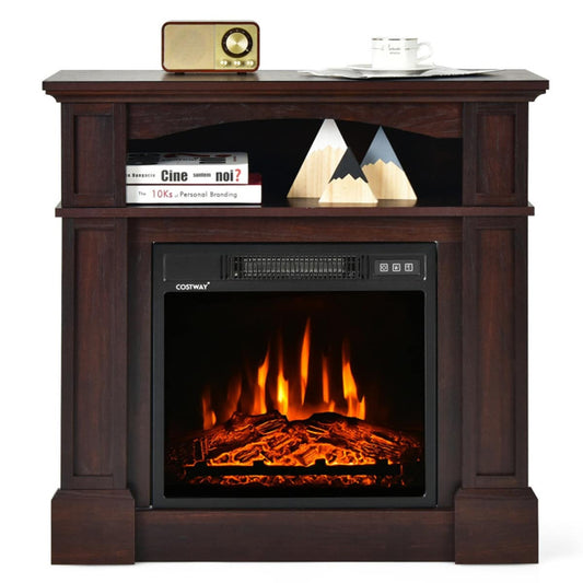 Clihome 32-in W Brown Fan-forced Electric Fireplace CL-NAUS-10102