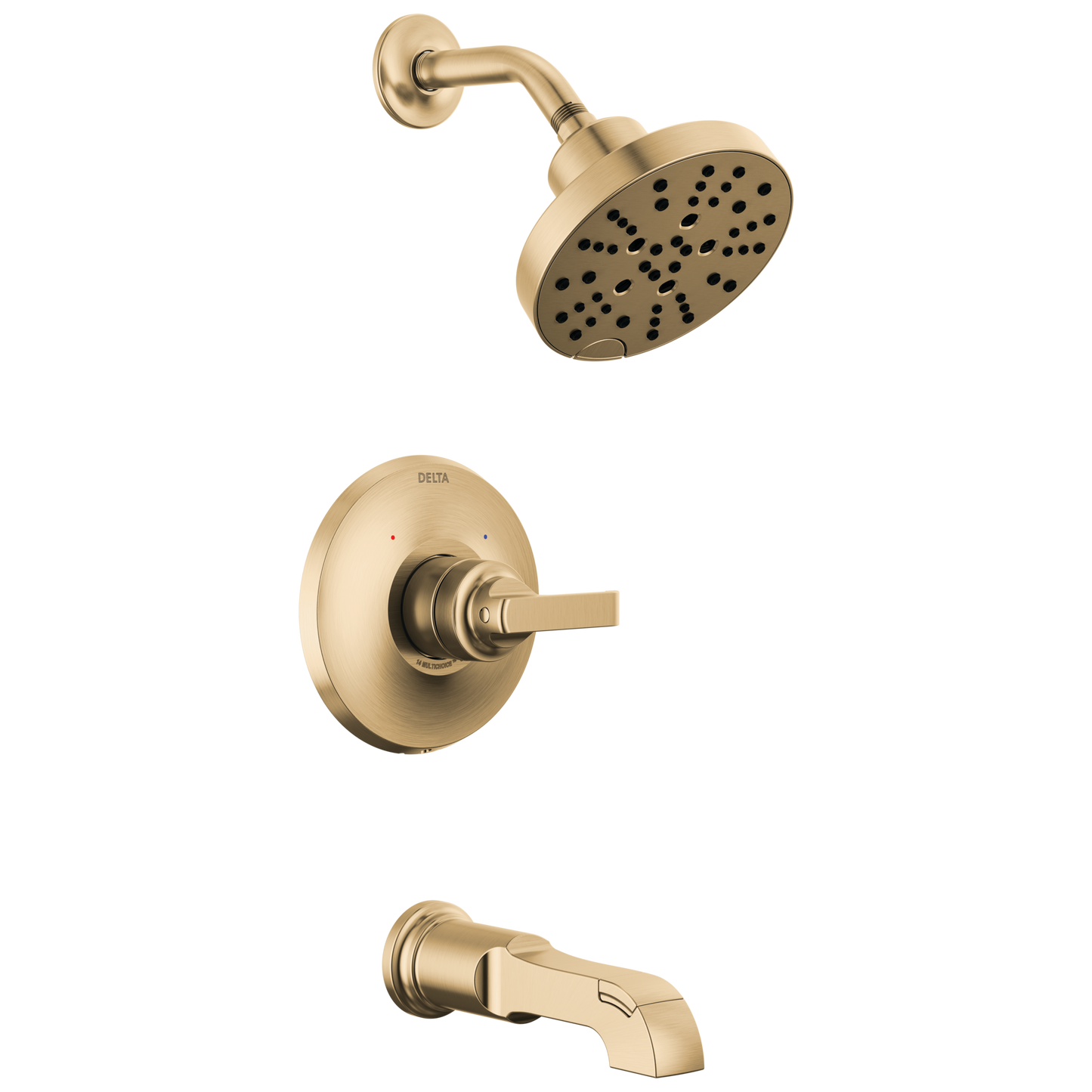 Delta Tetra Lumicoat Champagne Bronze 1-handle Multi-function 6-in Round Bathtub and shower Faucet