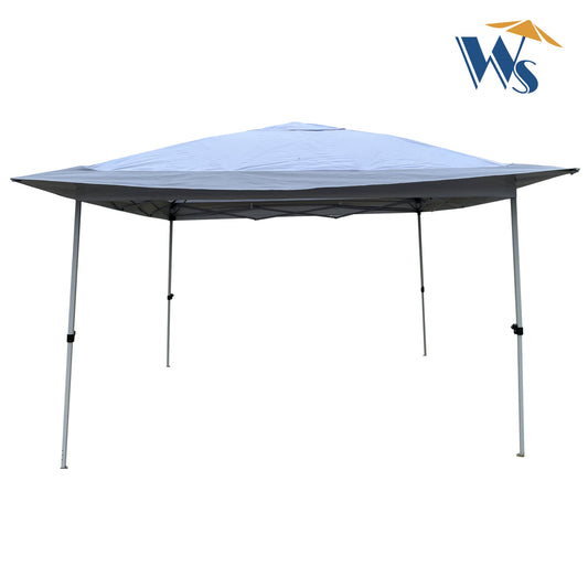 Flynama 11.9-Feet x 11.9-Feet Square Grey Metal Polyester Roof Pop-up Gazebo