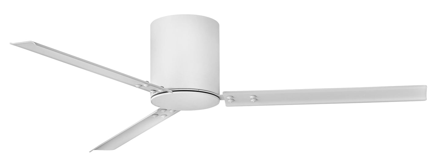 Hinkley Indy Flush 58-in Matte White Indoor Flush Mount Smart Propeller Ceiling Fan and Remote (3-Blade) 901058FMW-NDD